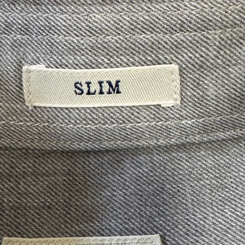 J.Crew Mens Slim Fit Cotton‎ Shirting Button Down Grey Twill Long Sleeve Shirt M